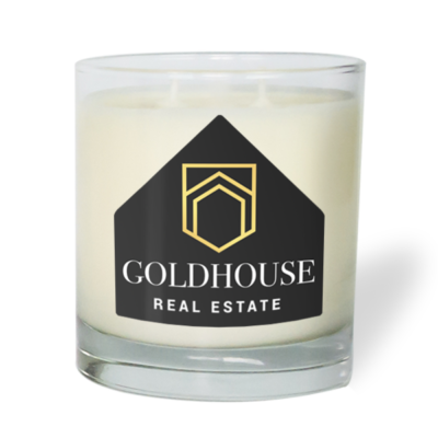 GOLDHOUSE bougie, personnalisée, entreprise, agence immobilière, cadeau client,