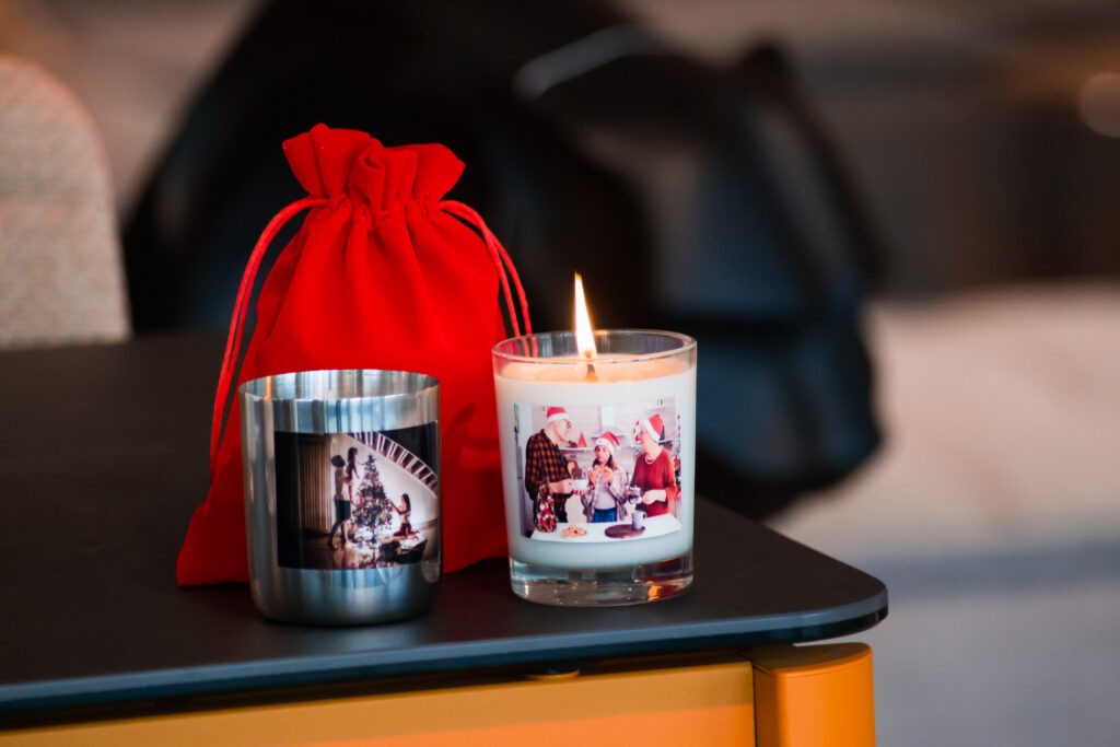 bougie-personnalisee-noel-2021-22 idée cadeau photo