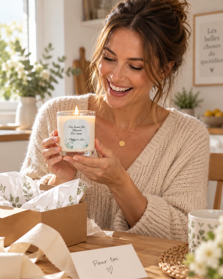 Idée cadeau bougie personnalisée Fleurs