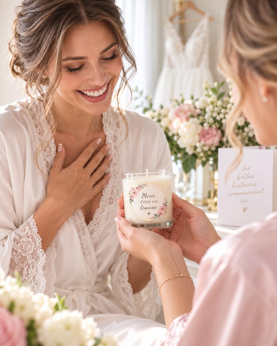 Idée cadeau bougie personnalisée Mariage