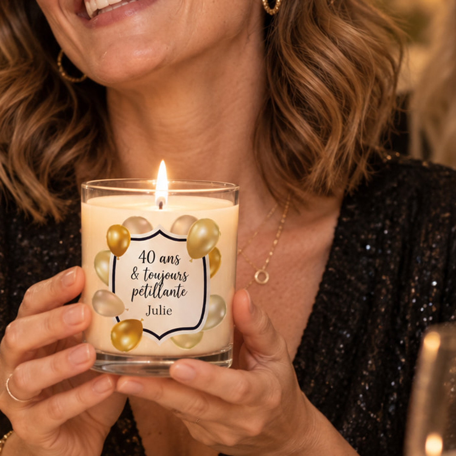 Bougie personnalisée Anniversaire 130g — cire végétale naturelle