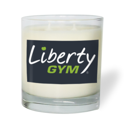 liberty4 bougie, personnalisée, entreprise, liberty gym, cadeau client,