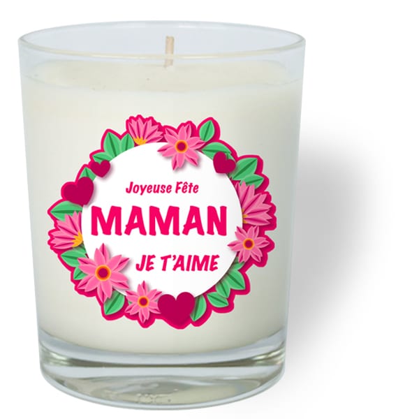 Bougie personnalisée fêtes mère maman