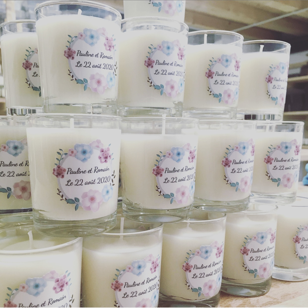 bougies mariage personnalisées