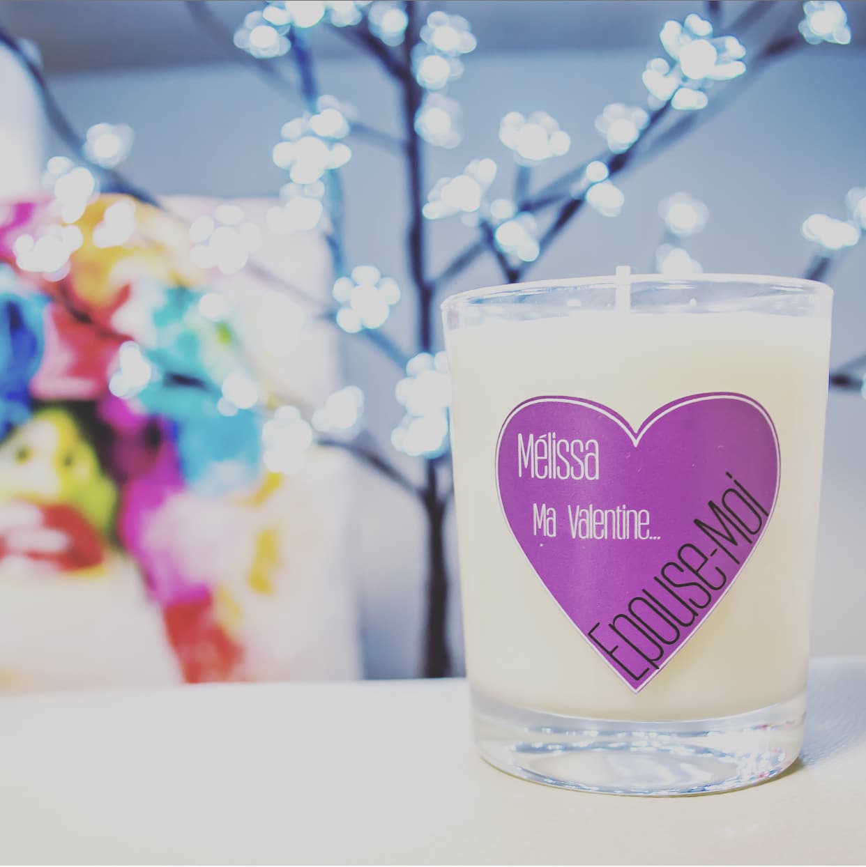 bougie cadeau amour saint Valentin