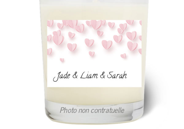 Bougie personnalisée Jade Liam et Sarah