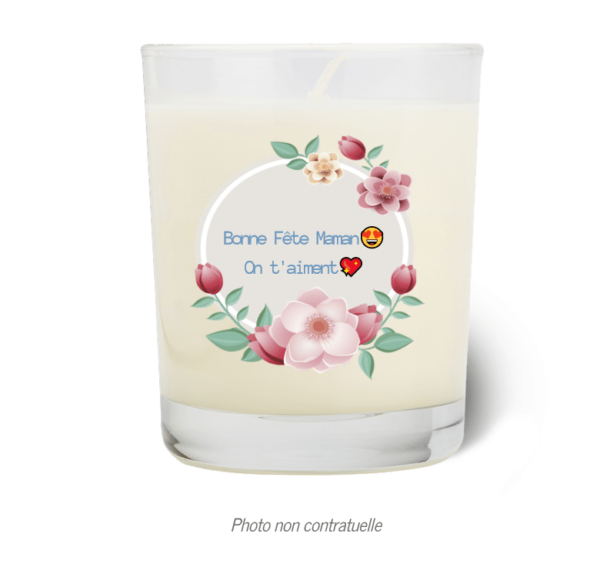 Bougie personnalisée : Bonne Fête Maman😍 On t'aiment💖