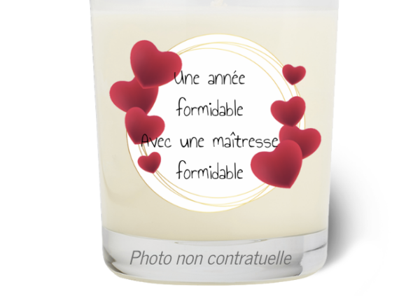Bougie personnalisée cadeau pour remercier sa maîtresse