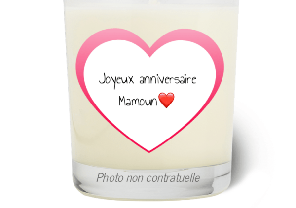 Bougie personnalisée : Joyeux anniversaire Mamoun