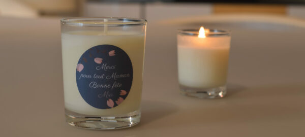 1 X Bougie personnalisée cadeau  parfumée naturelle 75 g