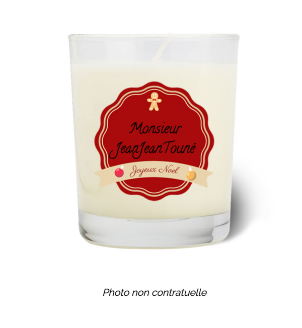 Bougie personnalisée cadeau  de Noel