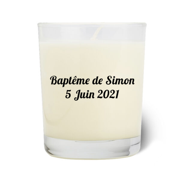 Bougie parfumée naturelle événement baptême