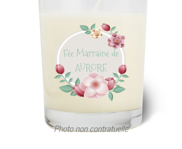 Bougie personnalisée cadeau naturelle "Marraine"