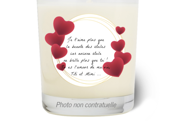 Bougie personnalisée cadeau déclaration d'amour
