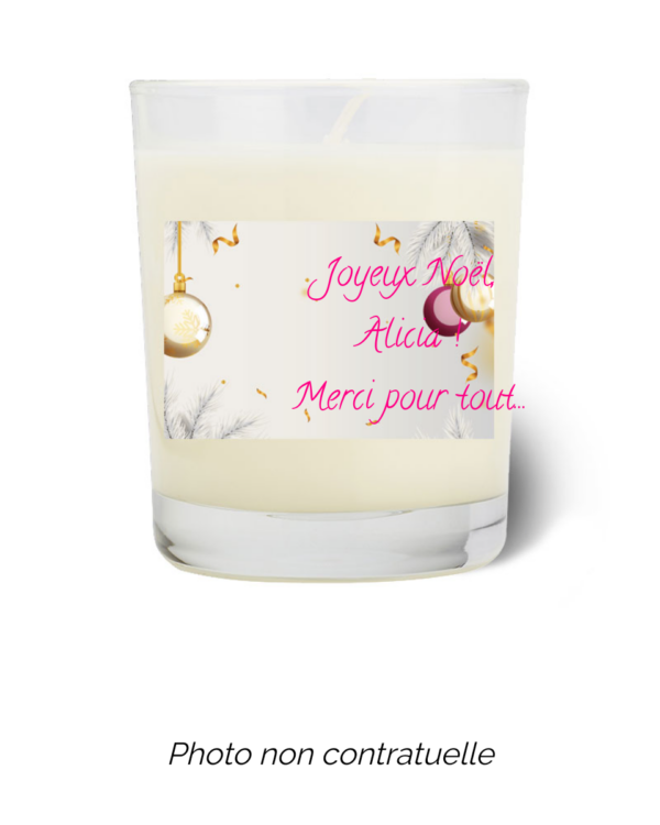 Bougie personnalisée cadeau  de Noel