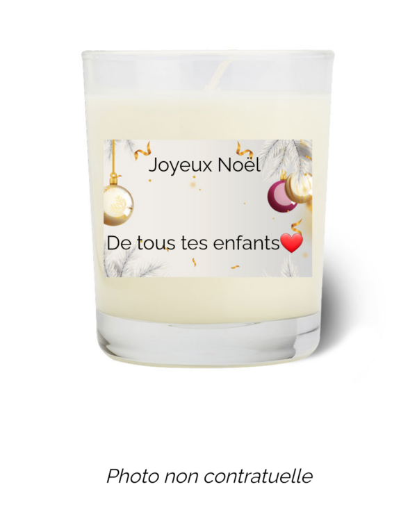 Bougie personnalisée cadeau  de Noel