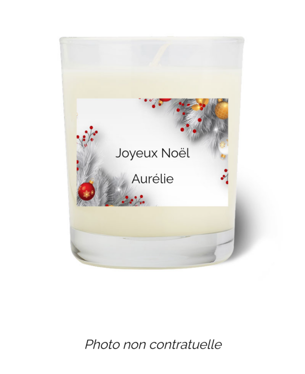 Bougie personnalisée cadeau  de Noel