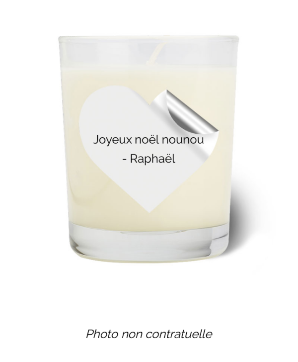 Bougie personnalisée cadeau  de Noel