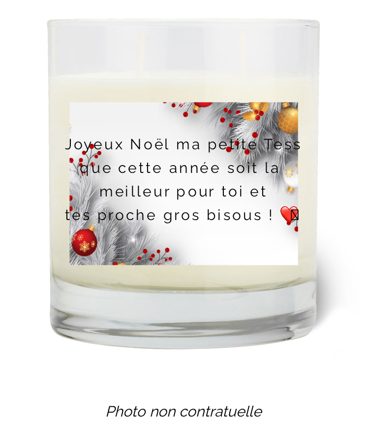 Bougie personnalisée cadeau  de Noel