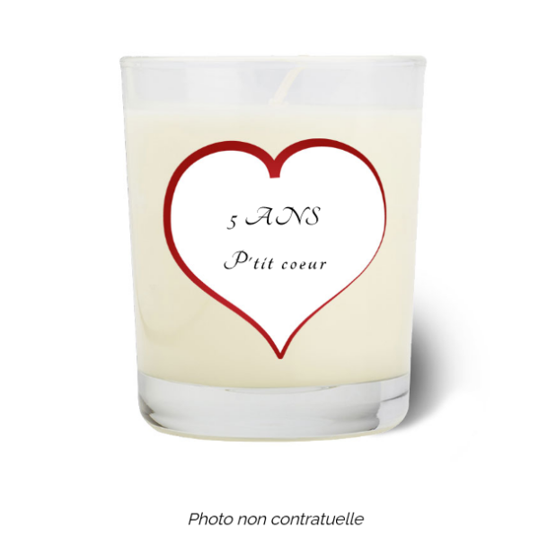 Bougie personnalisée cadeau  de Saint Valentin