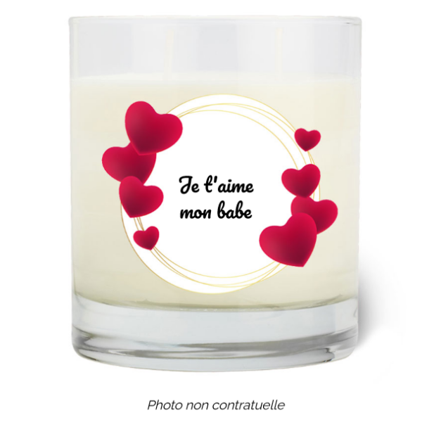 Bougie personnalisée cadeau  de Saint Valentin