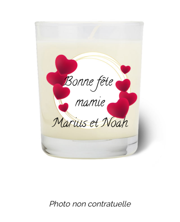 Bougie personnalisée cadeau  de Saint Valentin