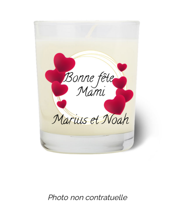 Bougie personnalisée cadeau  de Saint Valentin