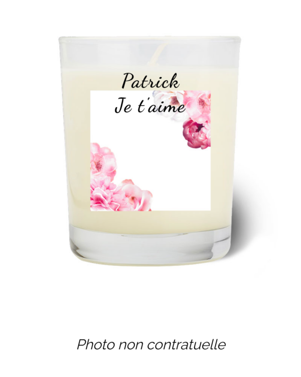 Bougie personnalisée cadeau  de Saint Valentin