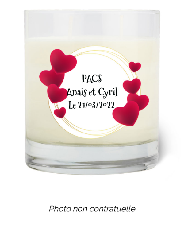 Bougie personnalisée cadeau  de Saint Valentin
