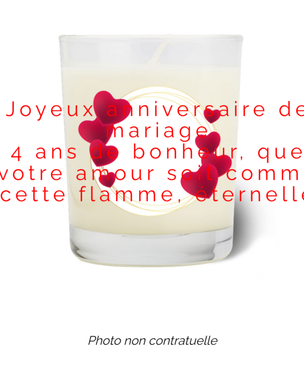 Bougie personnalisée cadeau  de Saint Valentin