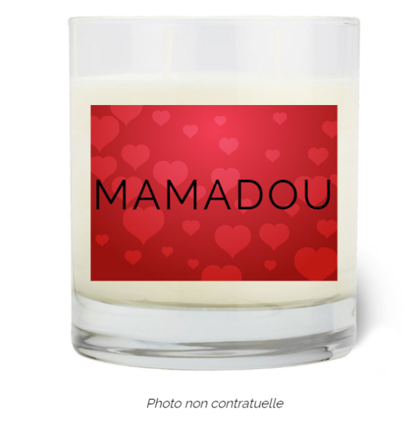 Bougie personnalisée cadeau  de Saint Valentin