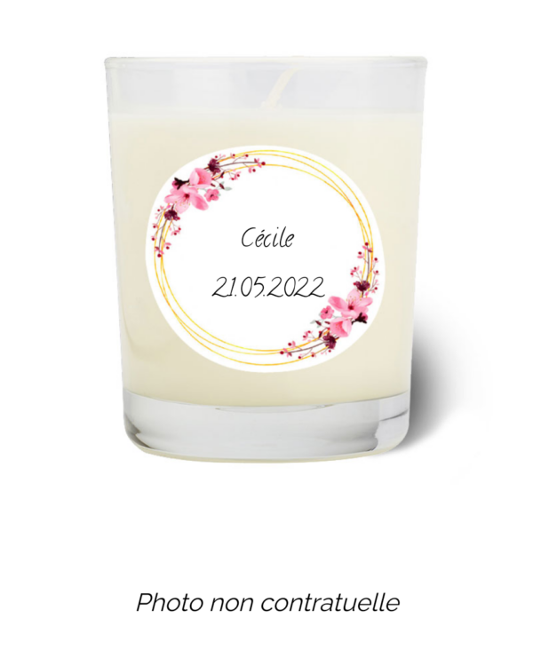 Bougie personnalisée cadeau  de Saint Valentin