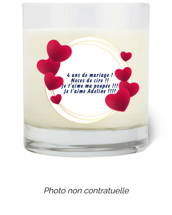 Bougie personnalisée cadeau  de Saint Valentin