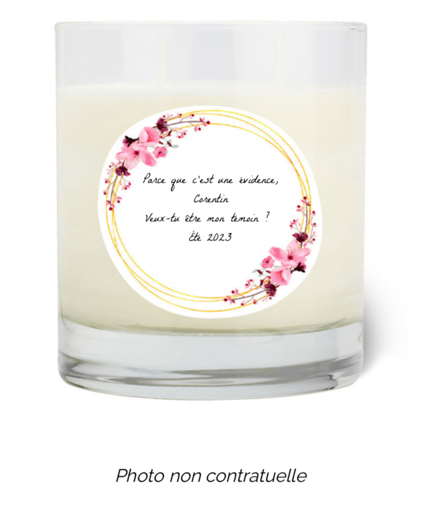 Bougie personnalisée cadeau  de Saint Valentin