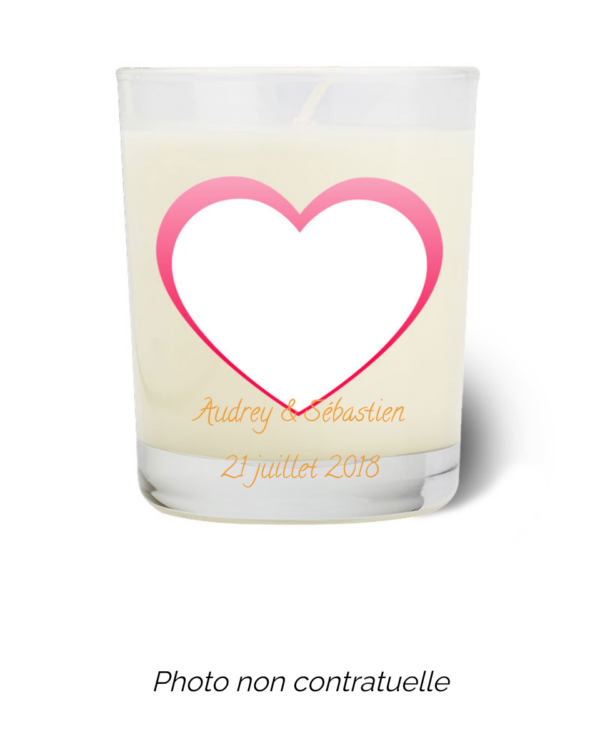 Bougie personnalisée cadeau  de Saint Valentin