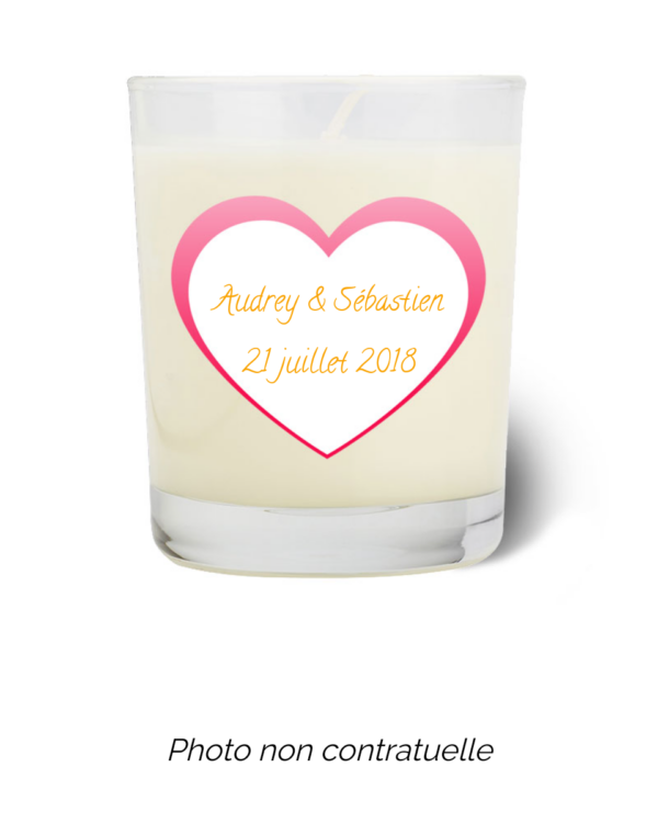 Bougie personnalisée cadeau  de Saint Valentin