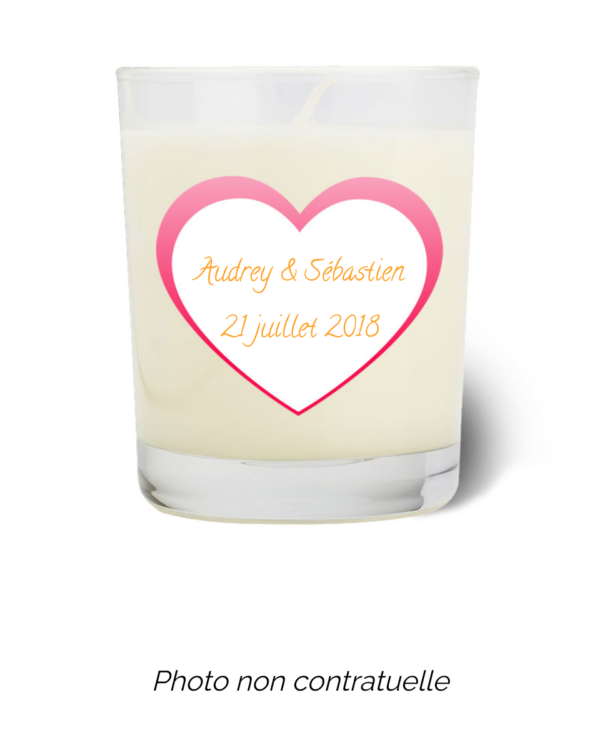 Bougie personnalisée cadeau  de Saint Valentin