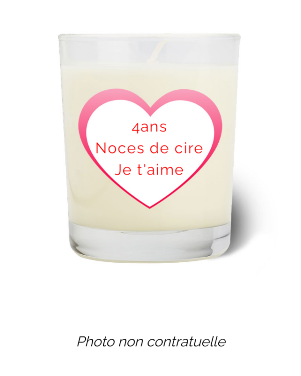 Bougie personnalisée cadeau  de Saint Valentin