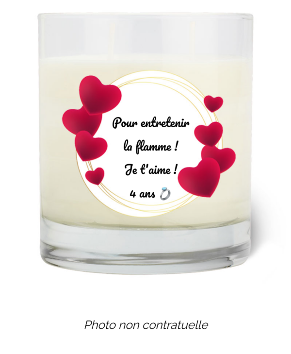 Bougie personnalisée cadeau  de Saint Valentin
