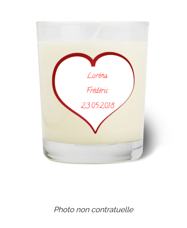 Bougie personnalisée cadeau  de Saint Valentin