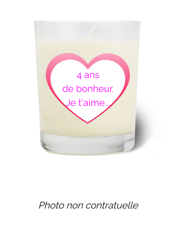 Bougie personnalisée cadeau  de Saint Valentin