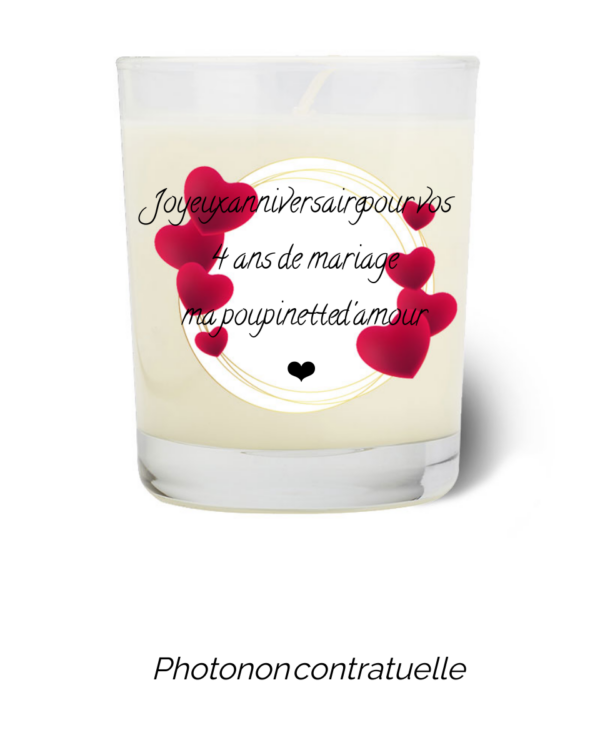 Bougie personnalisée cadeau  de Saint Valentin