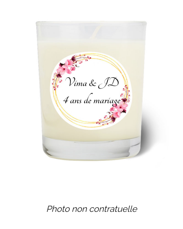 Bougie personnalisée cadeau  de Saint Valentin