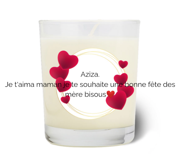 Bougie personnalisée cadeau  de Saint Valentin