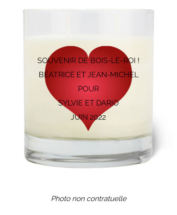Bougie personnalisée cadeau  de Saint Valentin