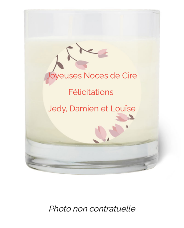 Bougie personnalisée cadeau  de Saint Valentin