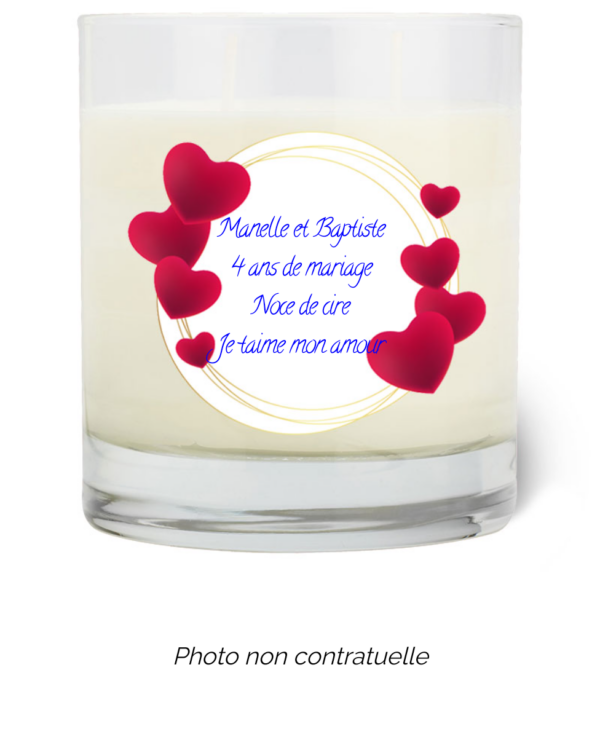 Bougie personnalisée cadeau  de Saint Valentin