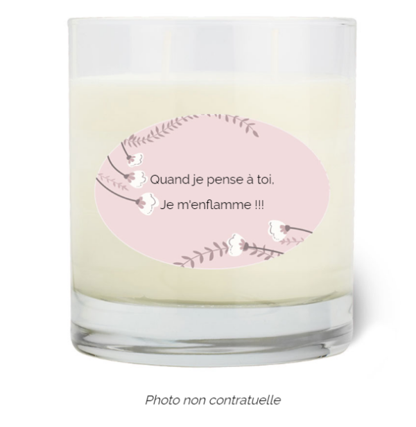 Bougie personnalisée cadeau  de Saint Valentin