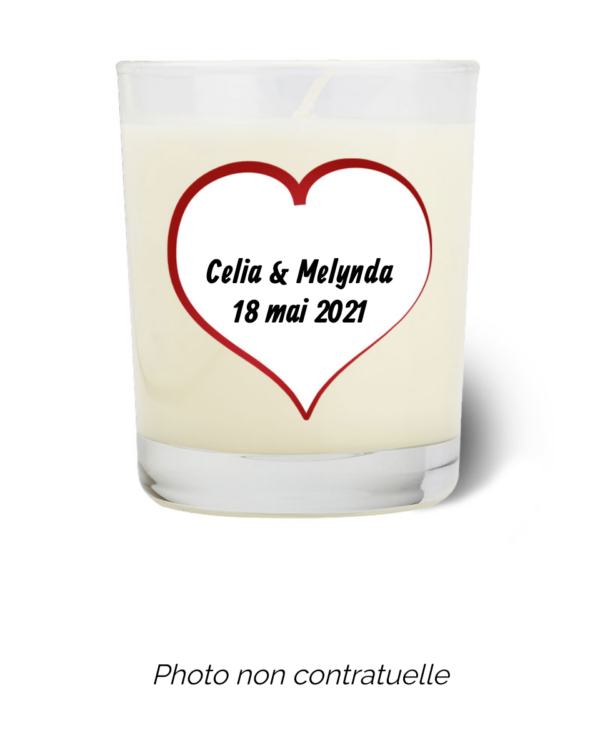 Bougie personnalisée cadeau  de Saint Valentin