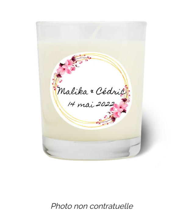 Bougie personnalisée cadeau  de Saint Valentin